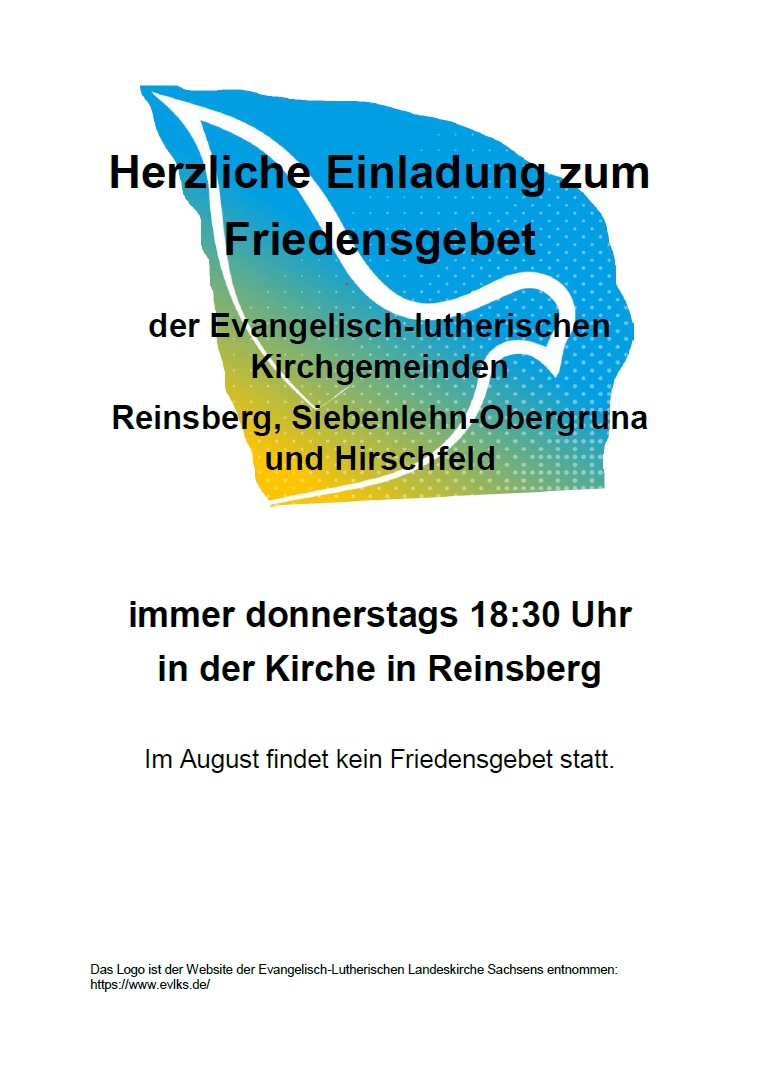 Einladung zum Firedensgebet